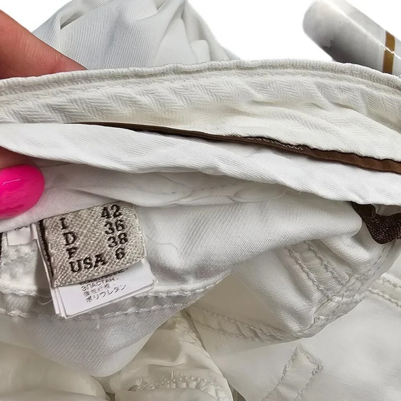 Brunello Cucinelli Womens Skinny Fit Jeans in White Low-Mid Rise Size 6 - Picture 12 of 14